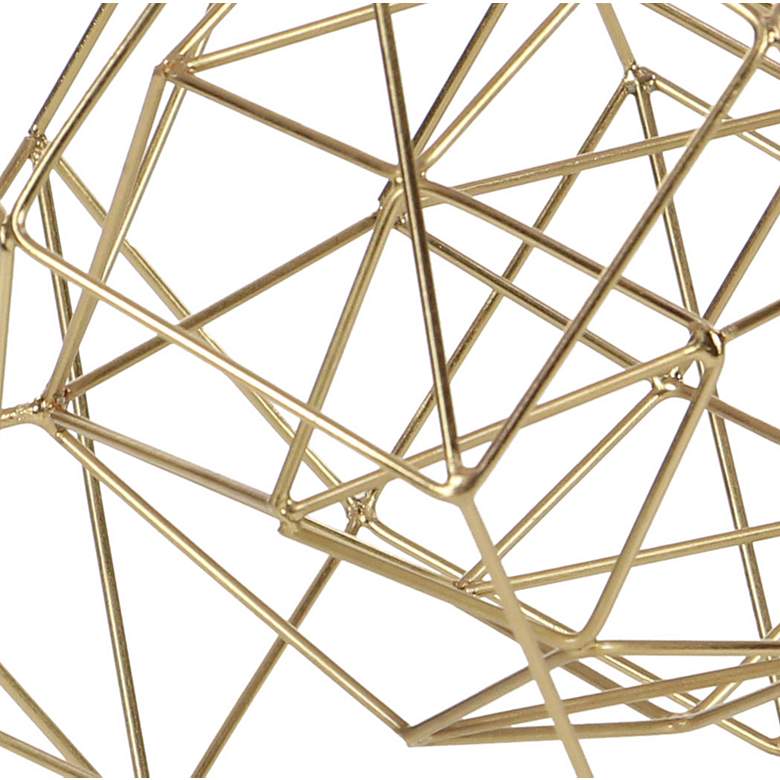 Image 3 Geometric Orb 8" Wide Metallic Gold Metal Sculpture more views