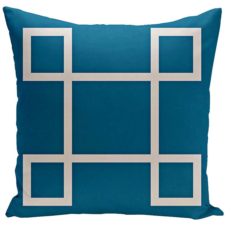 Image 1 Geometric Peacock 20 inch Square Modern Decorative Pillow