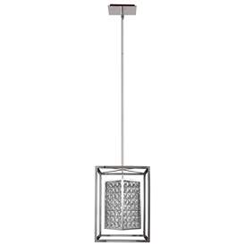 Image1 of Geometric Rectangular Crystal Mini-Pendant in Steel Finish