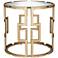 Geometric Tempered Glass and Gold End Table