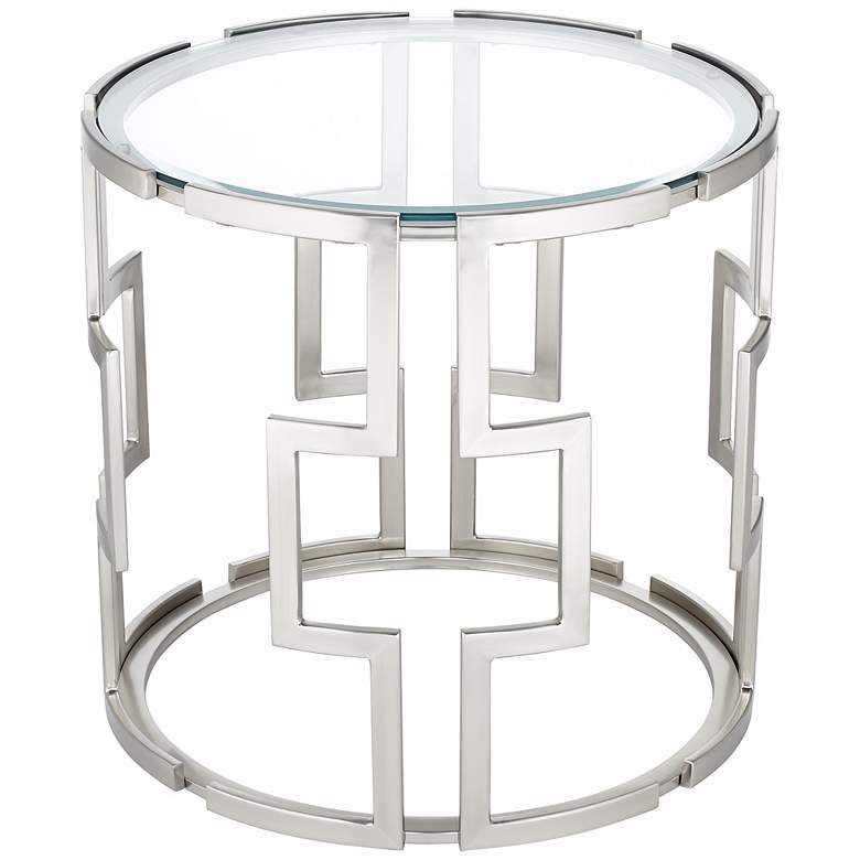 Image 1 Geometric Tempered Glass End Table