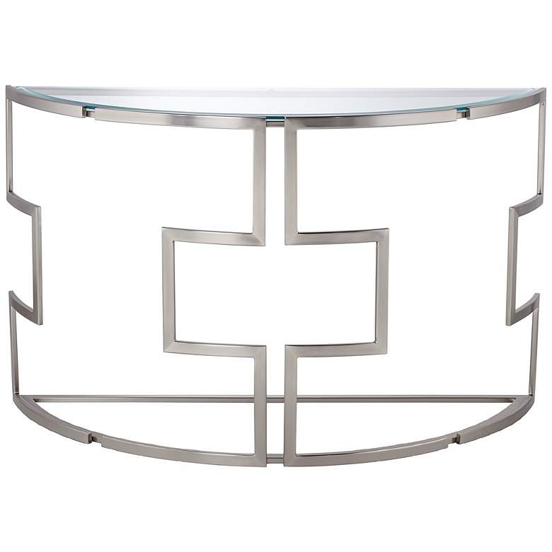 Image 1 Geometric Tempered Glass Sofa Table
