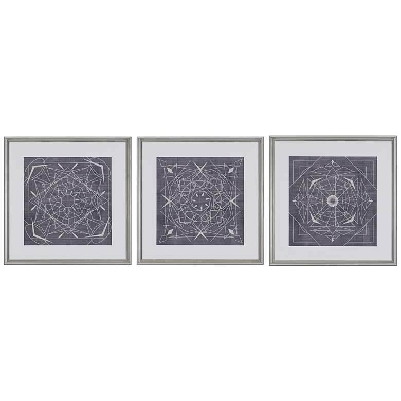Image 1 Geometric Tile III 3-Piece 22 inch Square Framed Wall Art Set