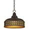 Geometric Woodblocks 15" Wide Benson Bronze Pendant Light