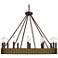 Geometric Woodblocks Jessa 29 1/2"W Bronze Wheel Chandelier