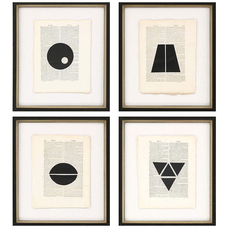 Image 1 Geometrics II 14"W x 16"H Framed Art Set of 4
