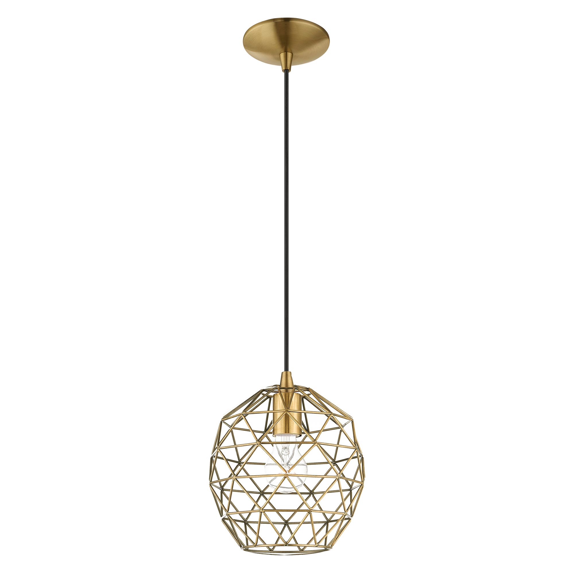Geometrix 1 Light Antique Brass Mini Pendant