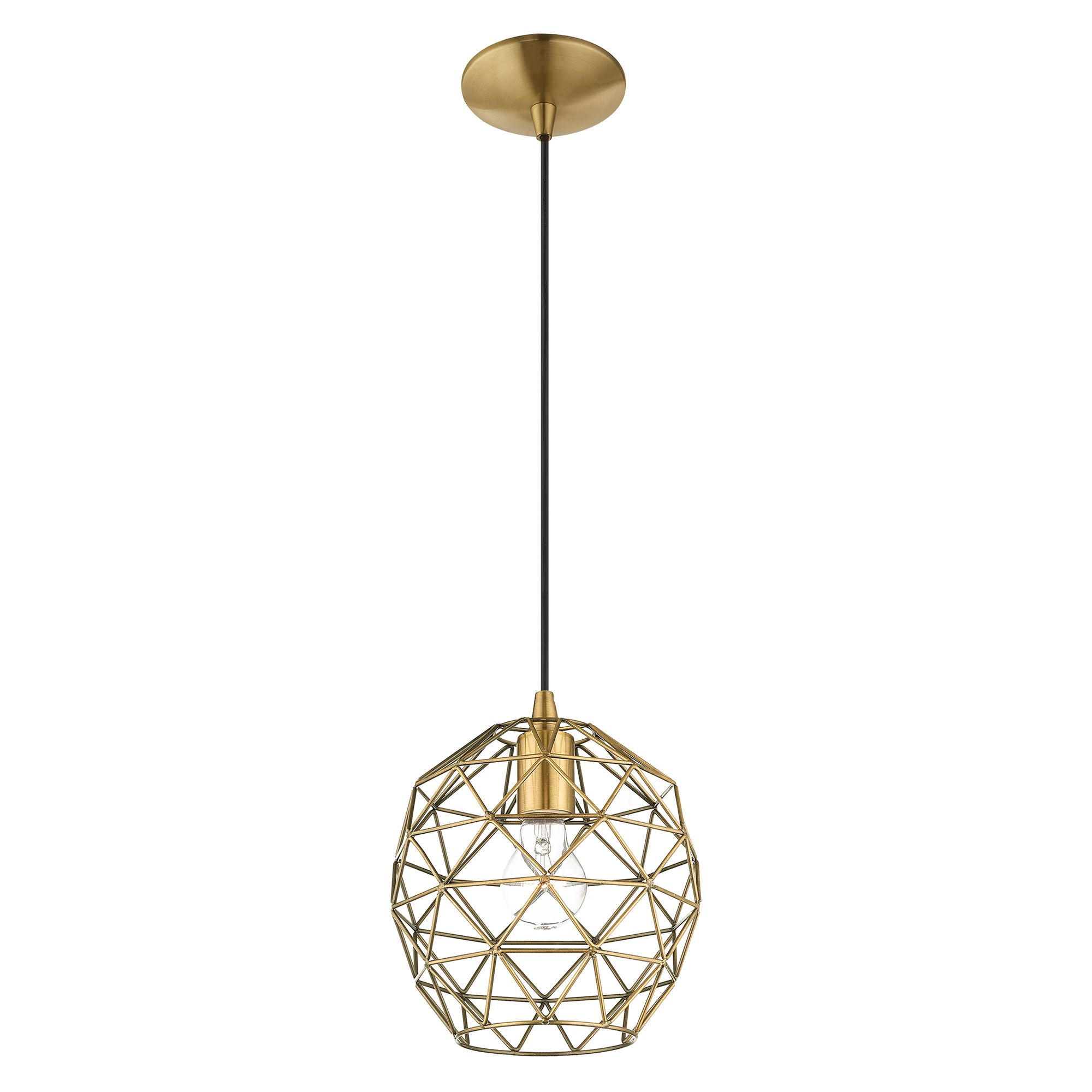 Geometrix 1 Light Antique Brass Mini Pendant