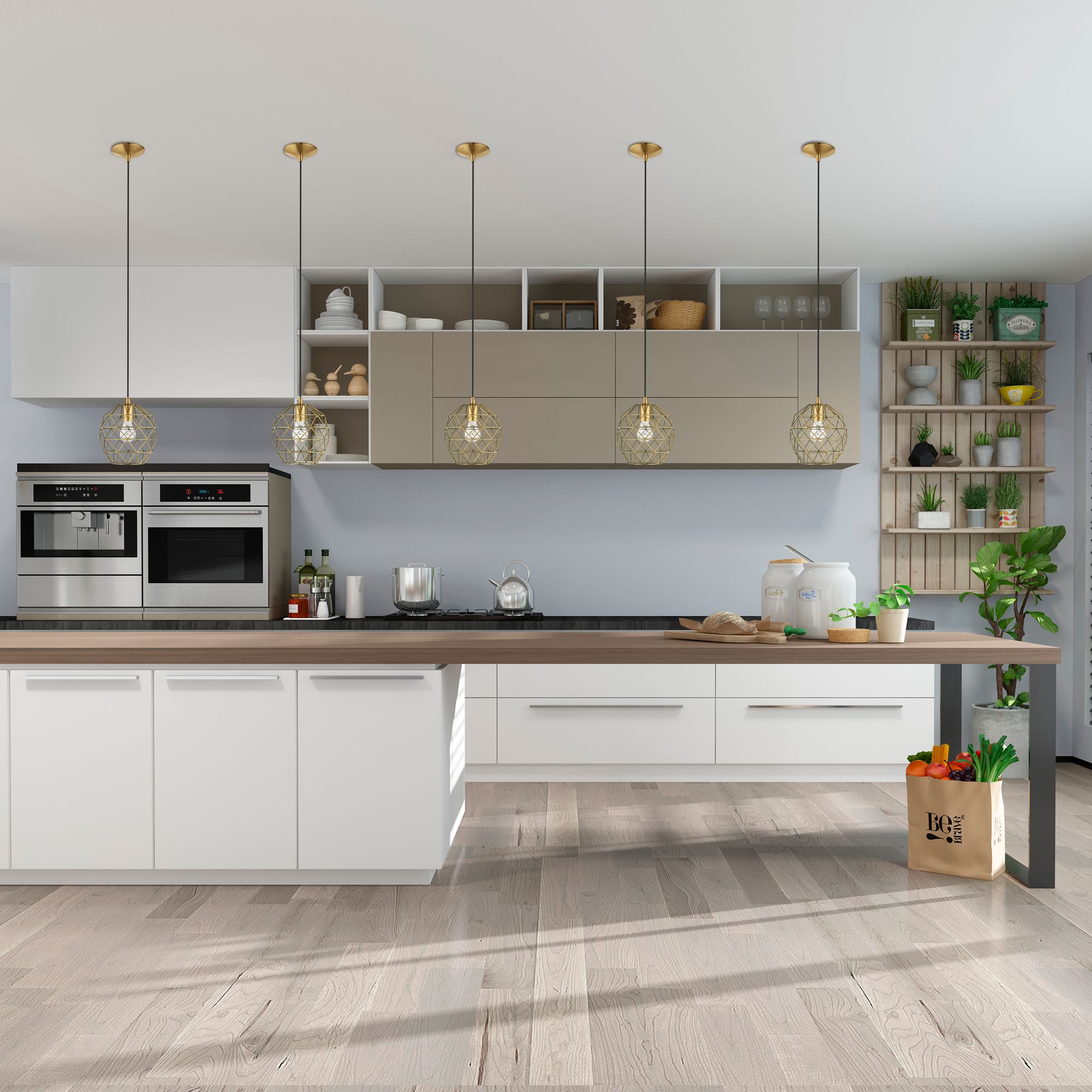 Geometrix 1 Light Antique Brass Mini Pendant