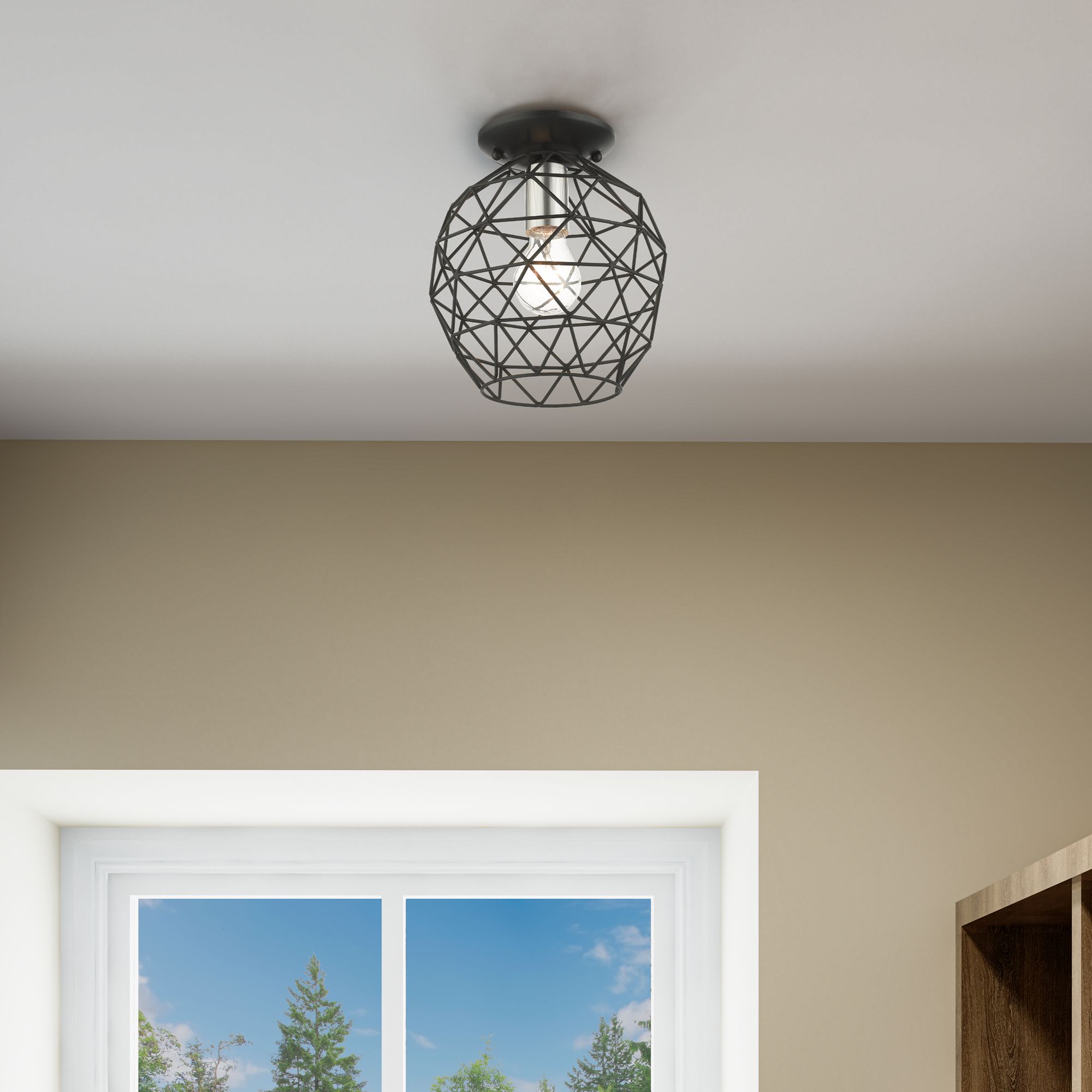 Geometrix 1 Light Black Flush Mount