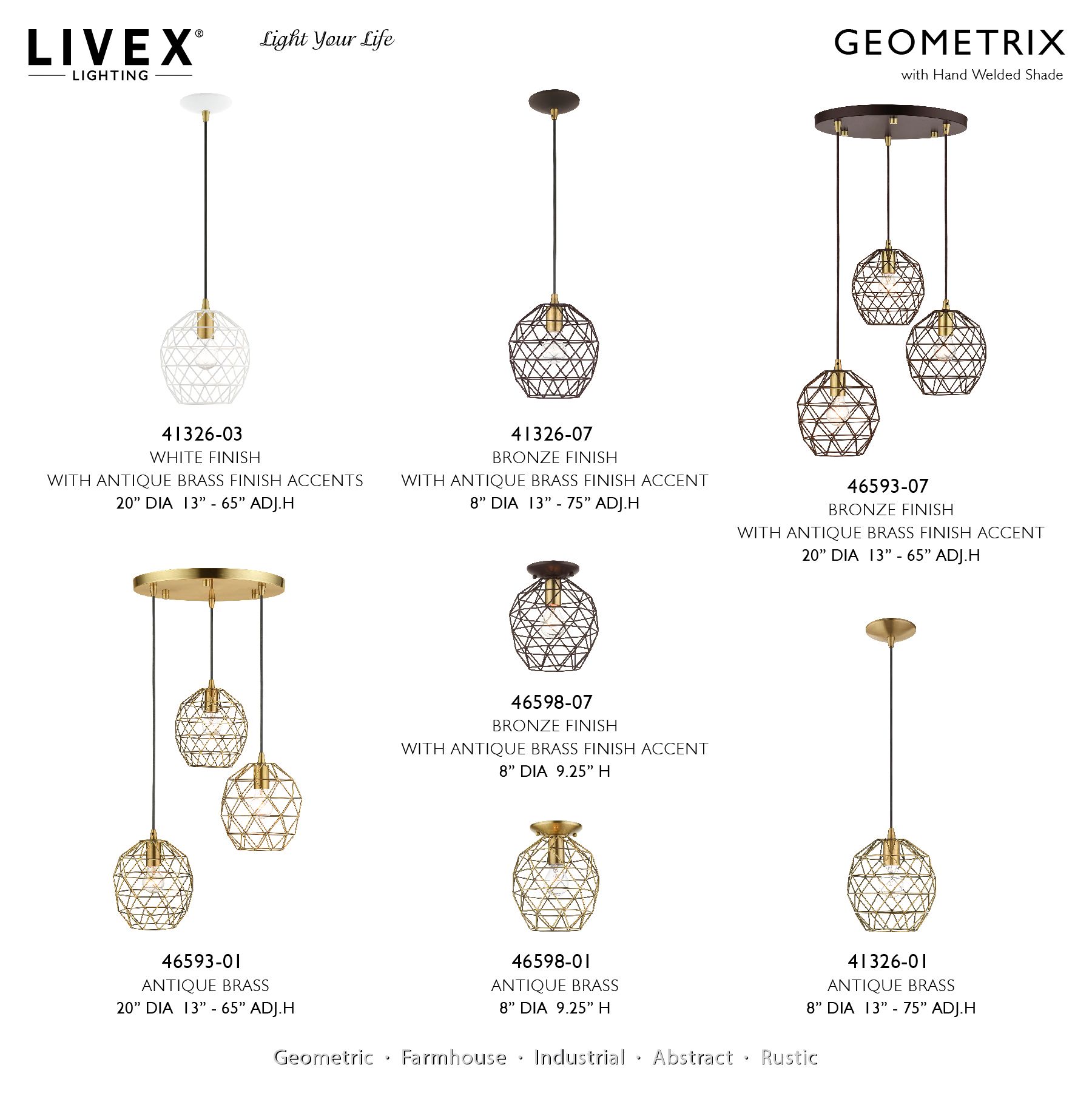 Geometrix 1 Light Bronze Mini Pendant