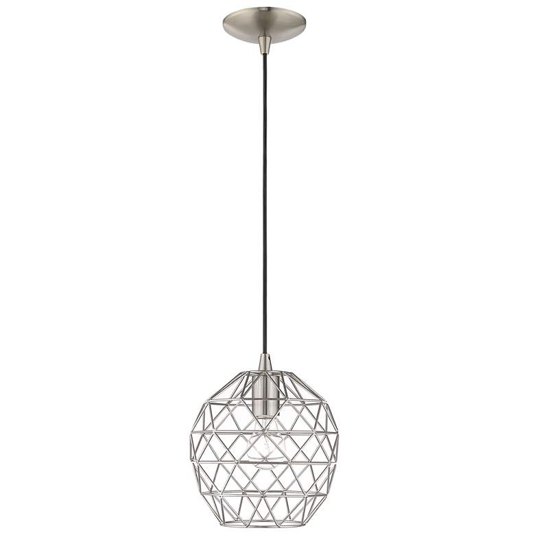 Image 2 Geometrix 1 Light Brushed Nickel Mini Pendant