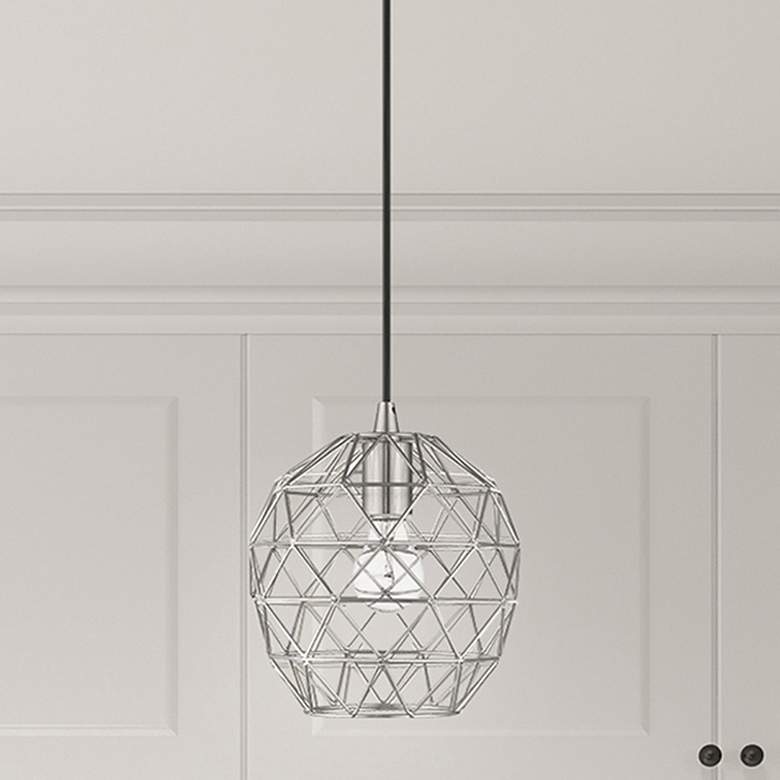 Image 1 Geometrix 1 Light Brushed Nickel Mini Pendant