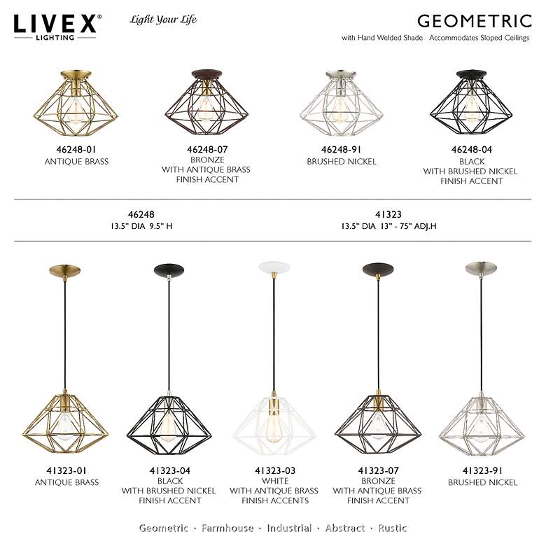 Image 5 Geometrix 1 Light Brushed Nickel Mini Pendant more views