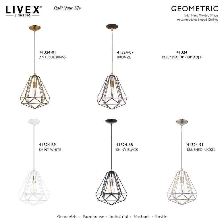 Image 6 Geometrix 1 Light Brushed Nickel Mini Pendant more views
