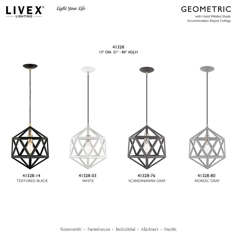 Image 7 Geometrix 1 Light Brushed Nickel Mini Pendant more views