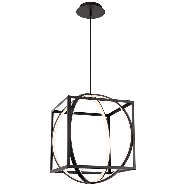 Image 1 Geometrix 25.63"H x 18.88"W 2-Light Pendant in Black