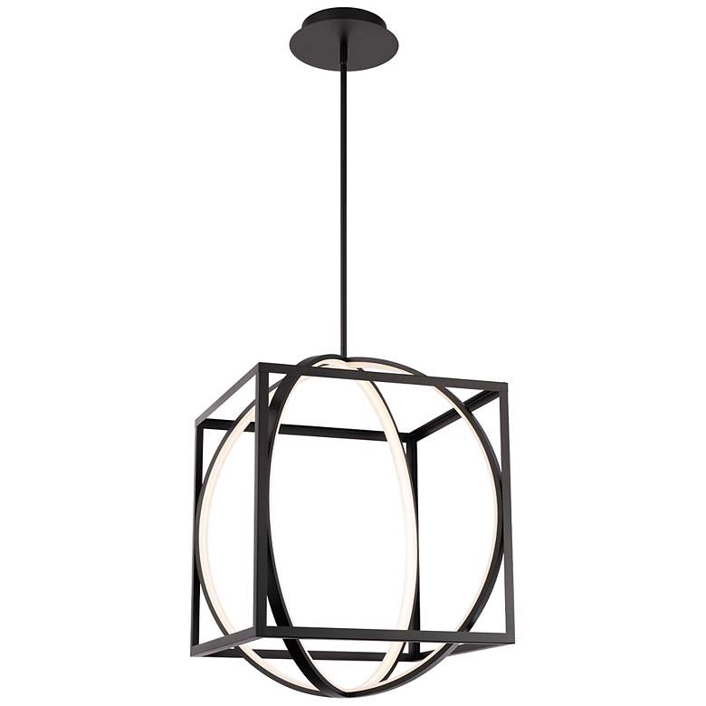 Image 1 Geometrix 25.63 inchH x 18.88 inchW 2-Light Pendant in Black