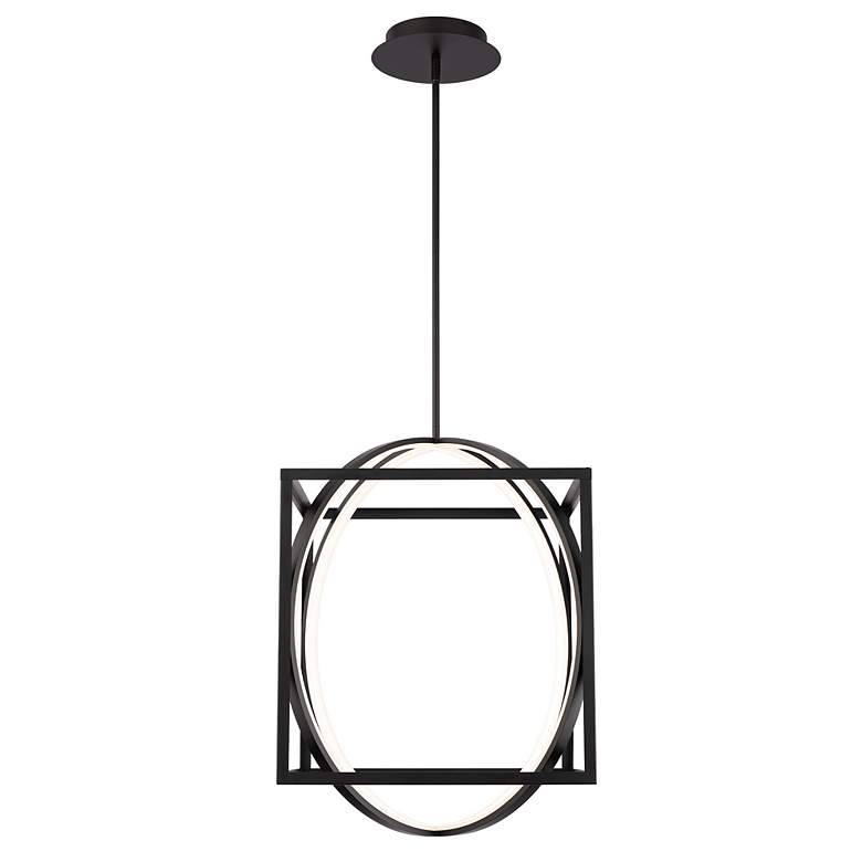 Image 2 Geometrix 25.63"H x 18.88"W 2-Light Pendant in Black more views