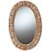 Geona Natural Brown 15 3/4" x 23 1/2" Oval Wall Mirror