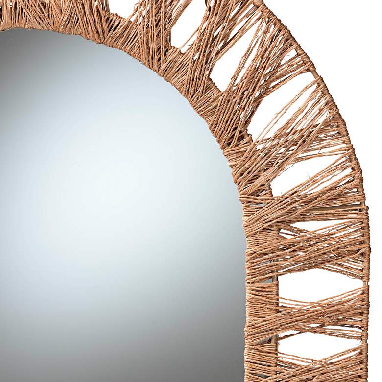 Image 3 Geona Natural Brown Jute 22" x 34 1/2" Oval Wall Mirror more views