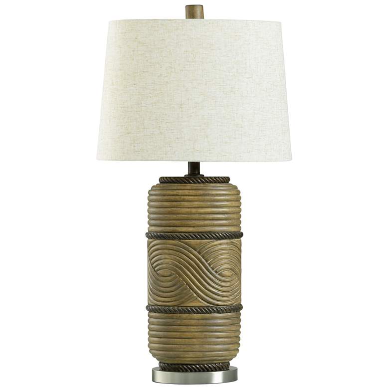 Image 1 George 31" High Gold Beige Transitional Table Lamp With Light Oatmeal