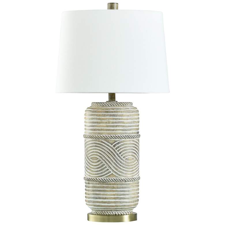 Image 1 George 31" High Shallows Gold Transitional Table Lamp w/ Off-White Sha