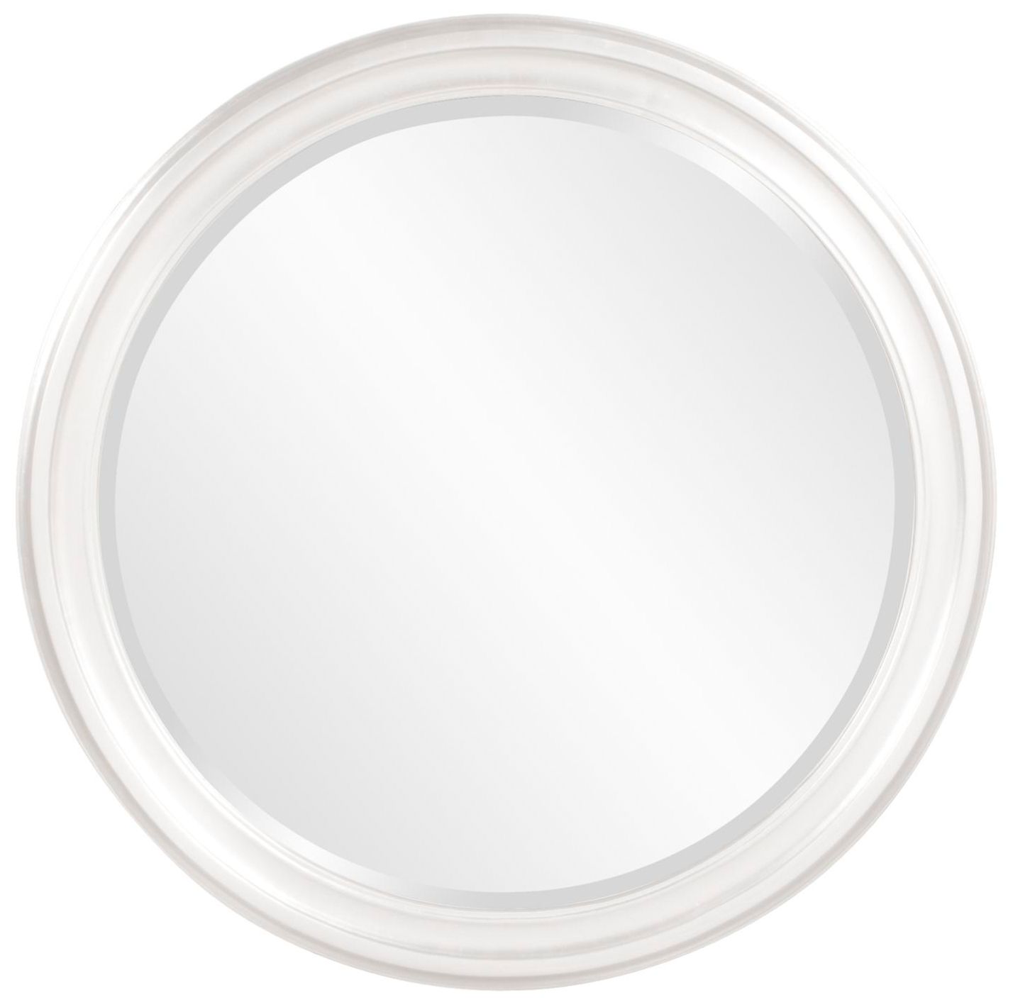 Image 2 George Glossy White 36" Round Wall Mirror