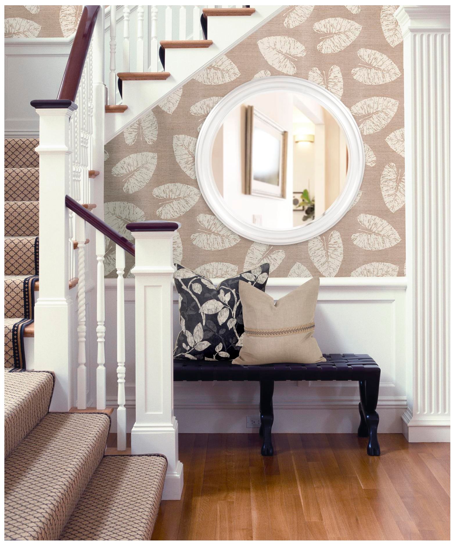 Image 4 George Glossy White 36" Round Wall Mirror more views