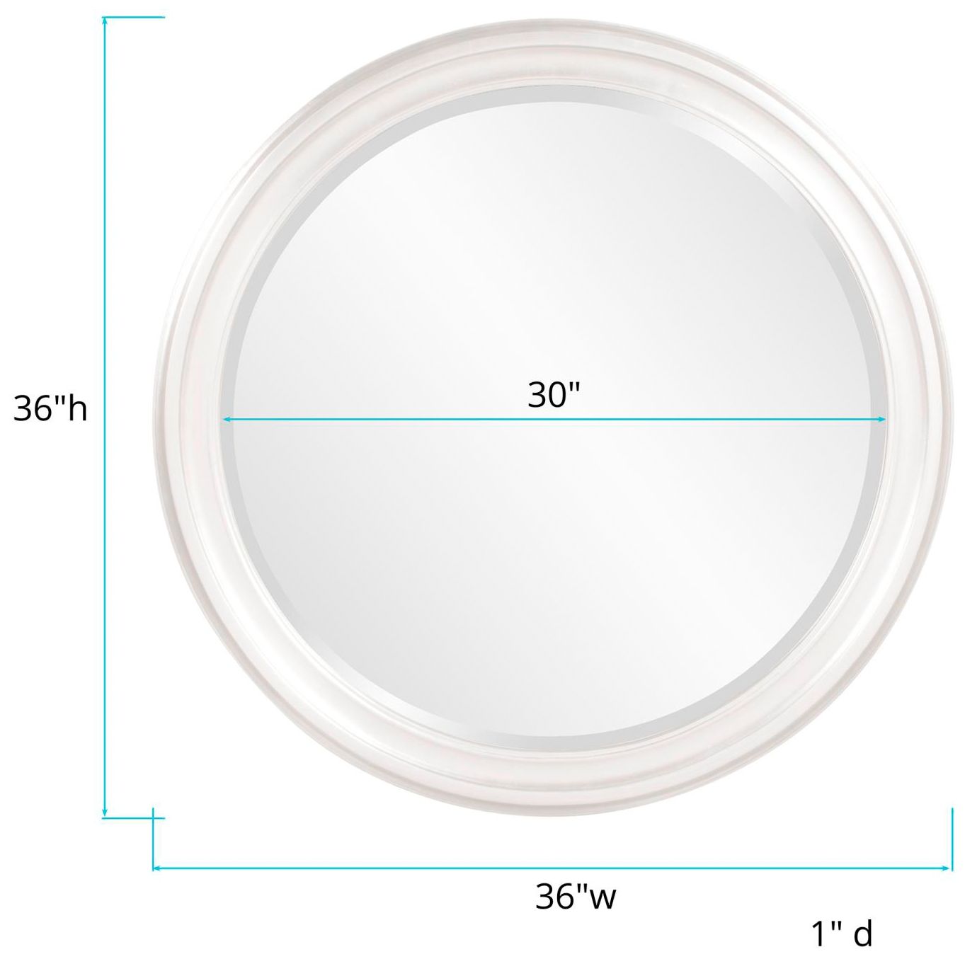 Image 6 George Glossy White 36" Round Wall Mirror more views
