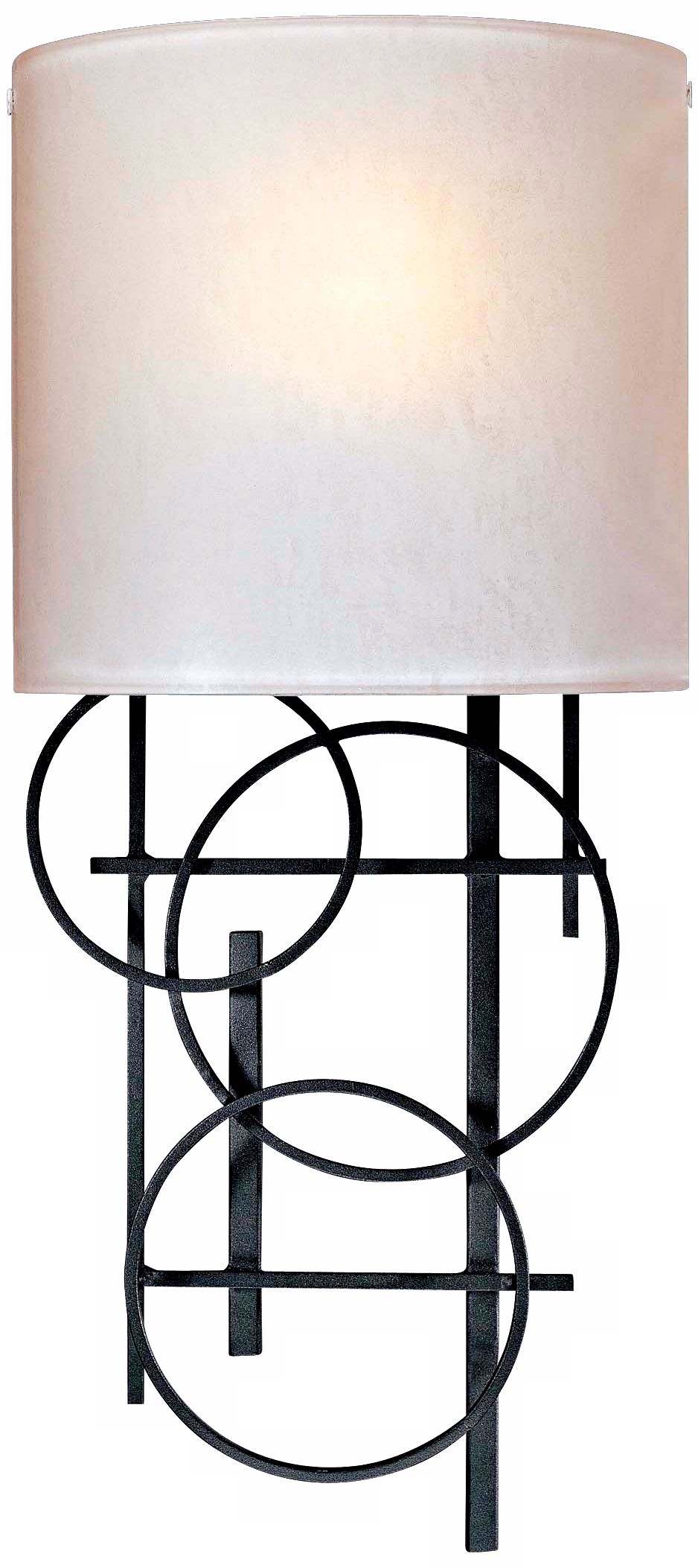 George Kovacs 1-Light Sand Coal Black Wall Sconce with Glass Shade
