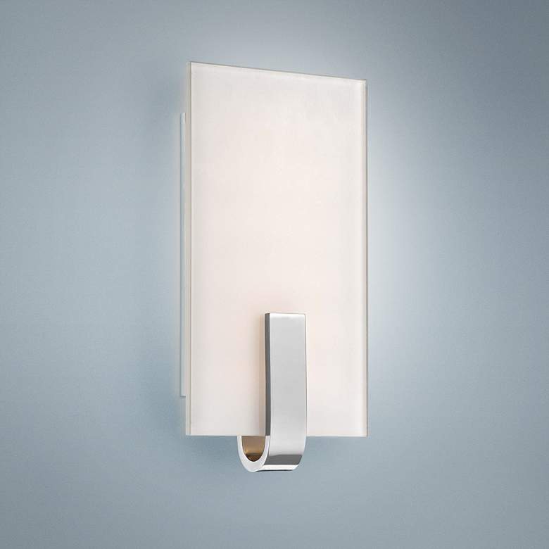 Image 1 George Kovacs 12 inch High Polished Nickel LED Wall Sconce
