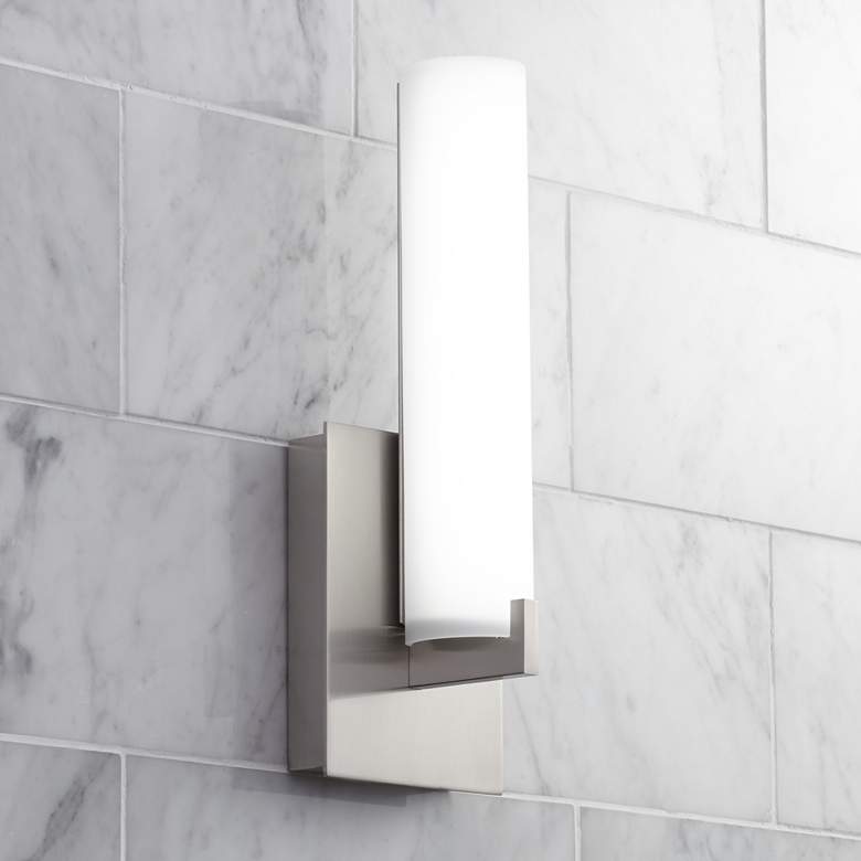 Image 1 George Kovacs 13 1/4 inch High ADA Nickel LED Wall Sconce