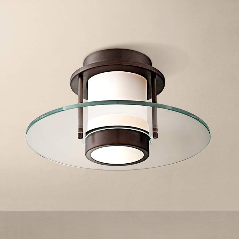 Image 1 George Kovacs 13 inch Wide Bronze Ceiling Light