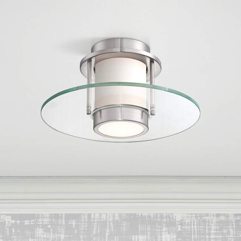 Image 1 George Kovacs 13" Wide Brushed Nickel Modern Ceiling Light
