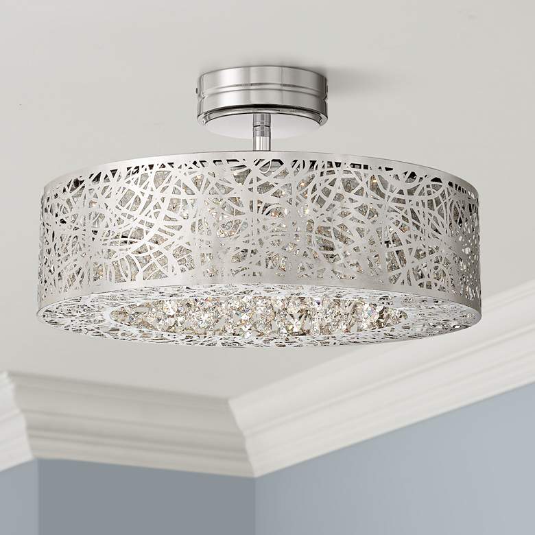 Image 1 George Kovacs 18 1/4" Wide Chrome LED Ceiling Light