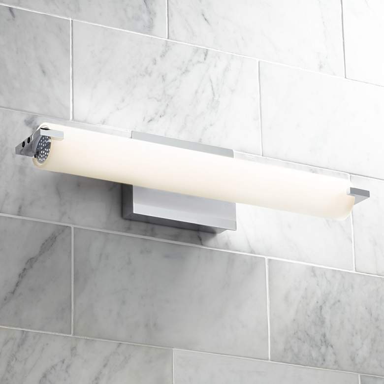 Image 1 George Kovacs 20 1/2" Wide Modern Chrome and Opal Glass LED Bath Light