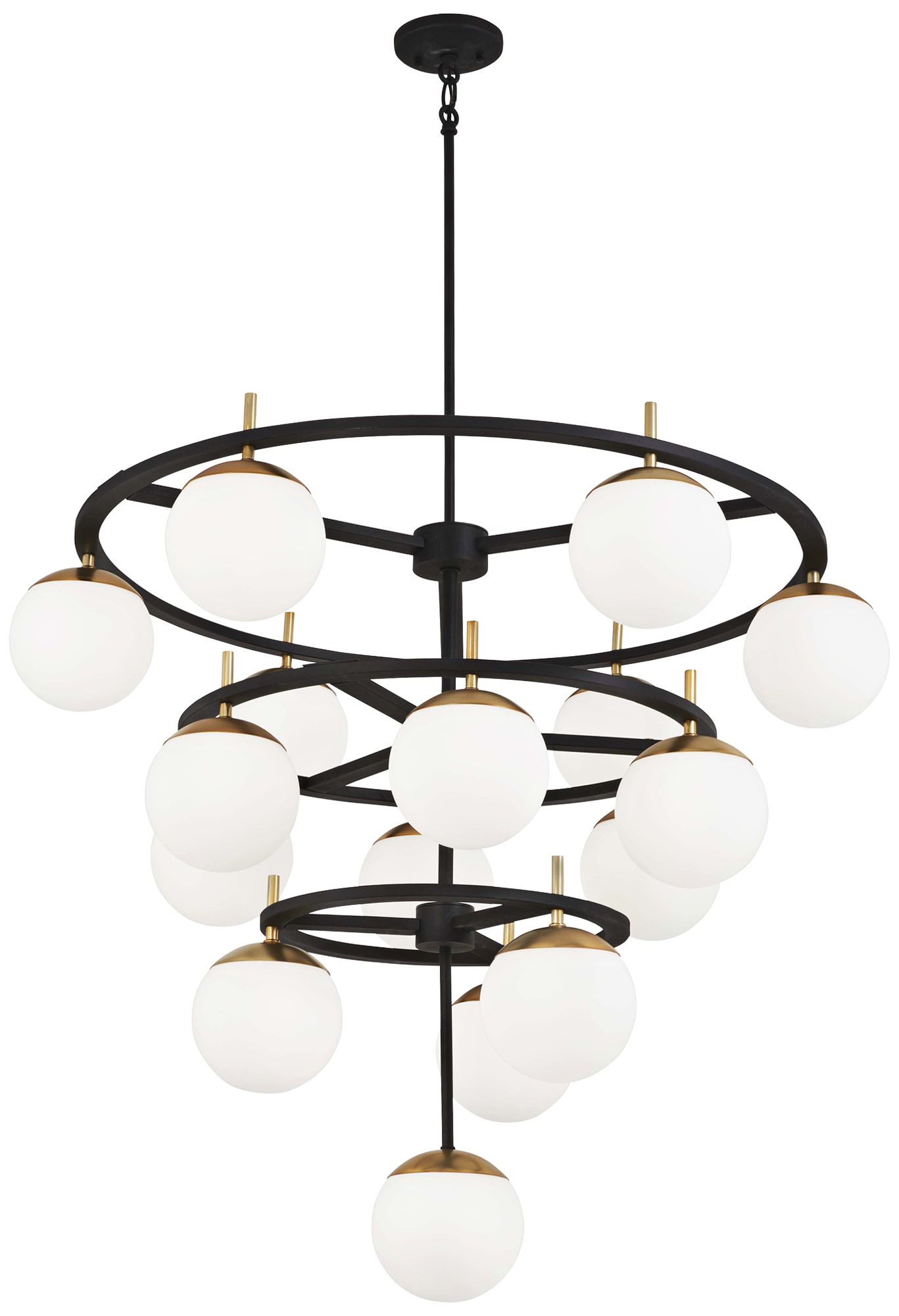 George Kovacs Alluria 16-Light Weathered Black and Autumn Gold Chandelier