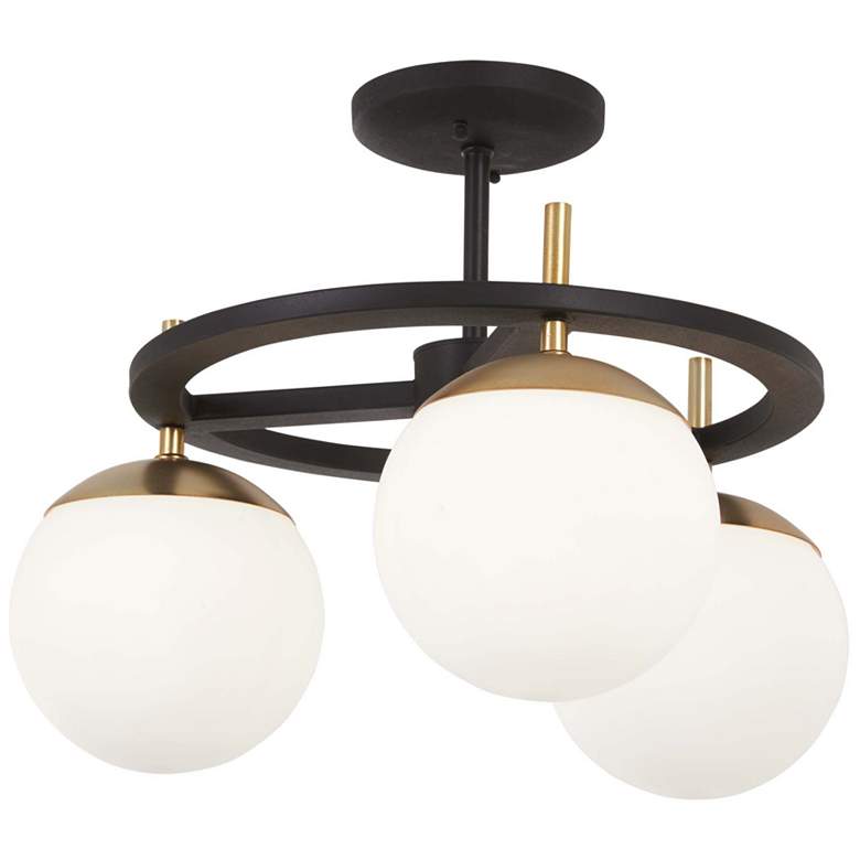 Image 1 George Kovacs Alluria 18" Wide 3-Light Black and Gold Ceiling Light