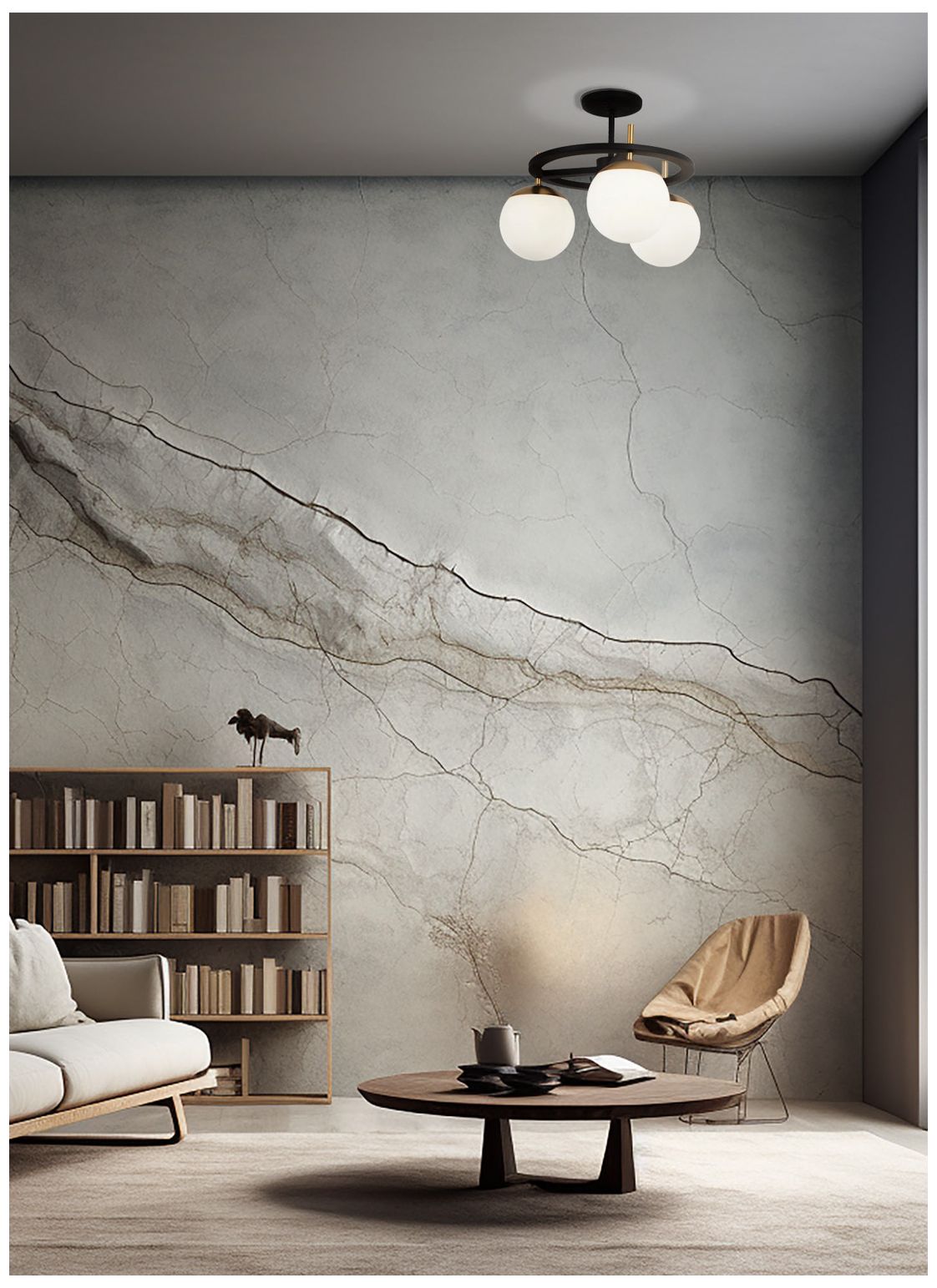 Image 3 George Kovacs Alluria 18" Wide 3-Light Black and Gold Ceiling Light more views