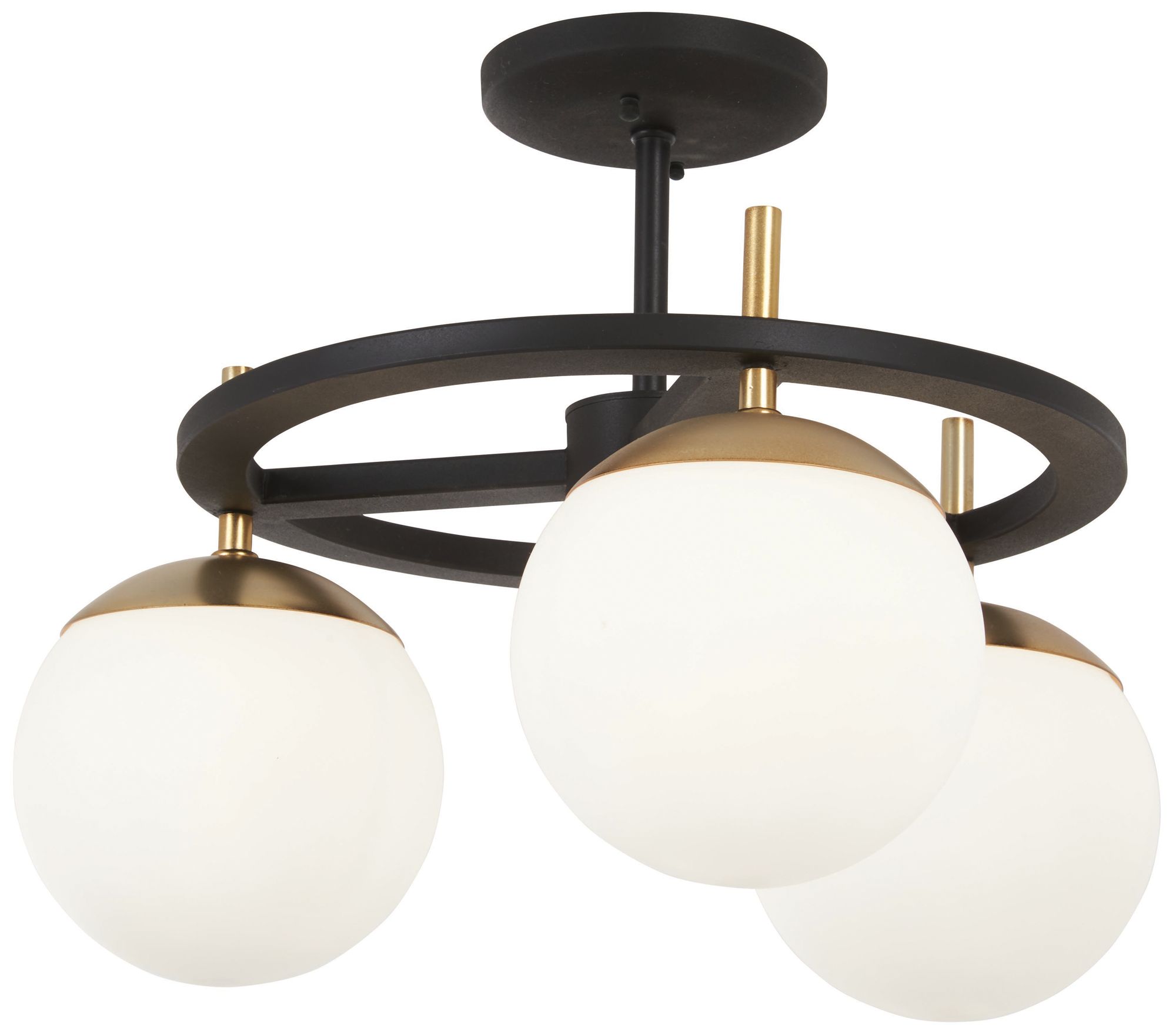 Image 4 George Kovacs Alluria 18" Wide 3-Light Black and Gold Ceiling Light more views