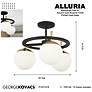5_George Kovacs Alluria 18" Wide 3-Light Black and Gold Ceiling Light more views