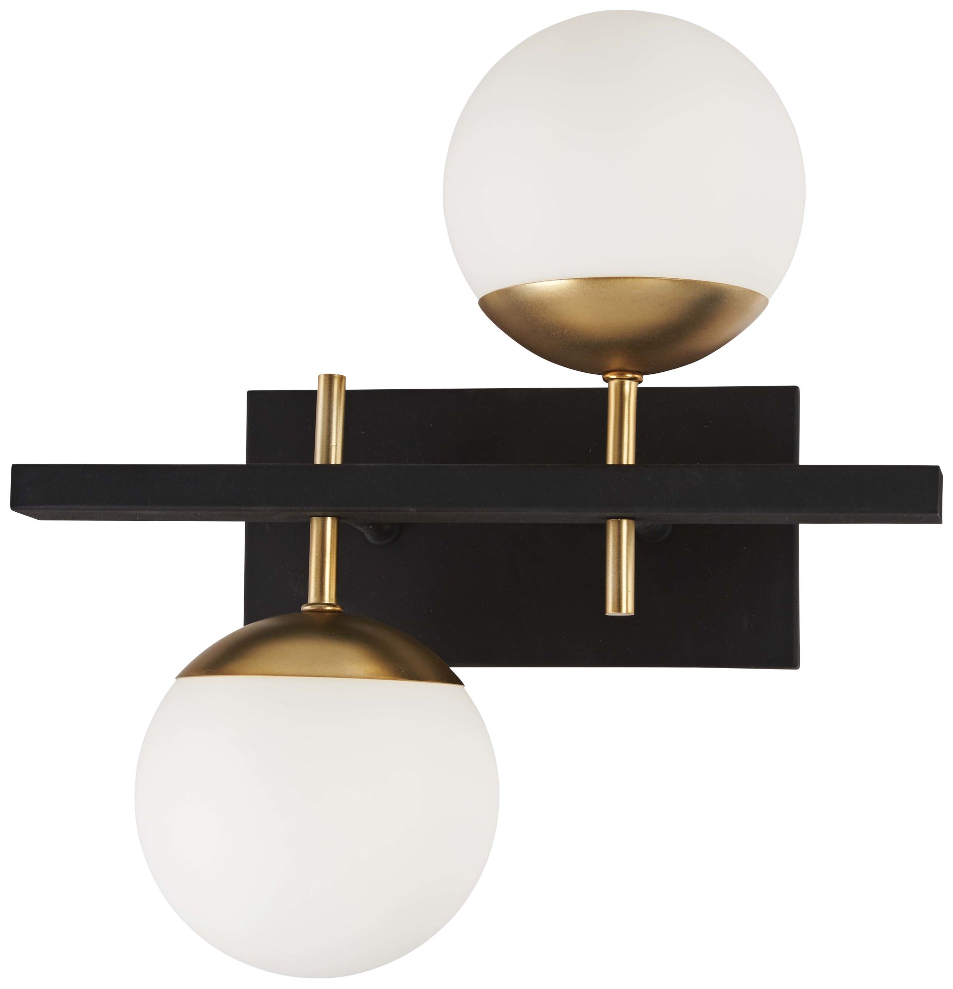 George Kovacs Alluria 2-Light Weathered Black and Autumn Gold Wall Sconce