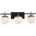 George Kovacs Alluria 24" Black and Gold 3-Light Modern Bath Light
