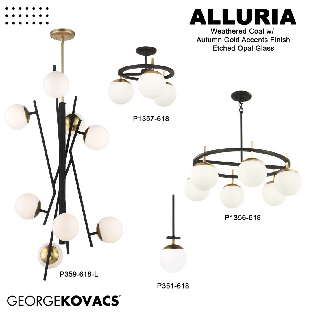 George Kovacs Alluria 24" Black and Gold 3-Light Modern Bath Light