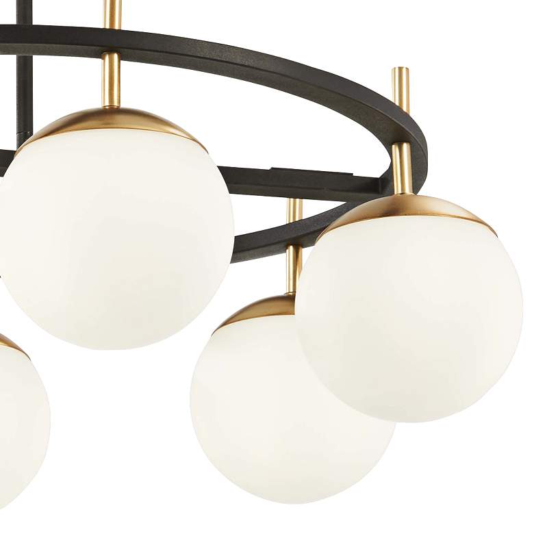 Image 3 George Kovacs Alluria 27" Black and Gold 6-Light Globe Ring Pendant more views