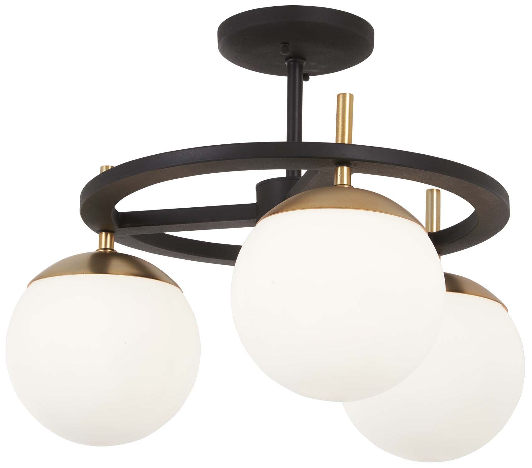 Image 2 George Kovacs Alluria 3-Light Black and Autumn Gold Semi Flush