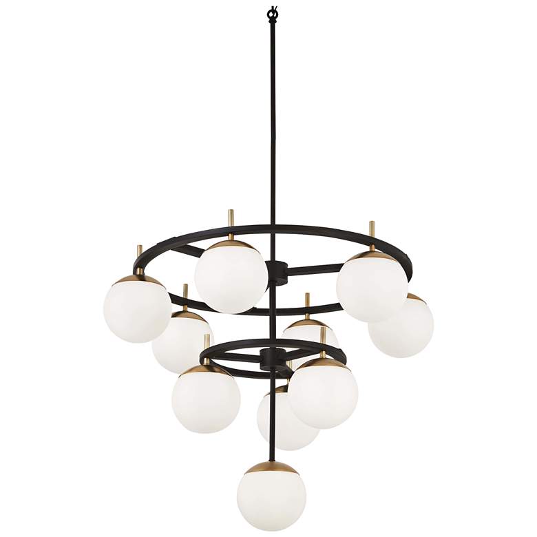 Image 2 George Kovacs Alluria 30" Black and Gold 10-Light Modern Chandelier