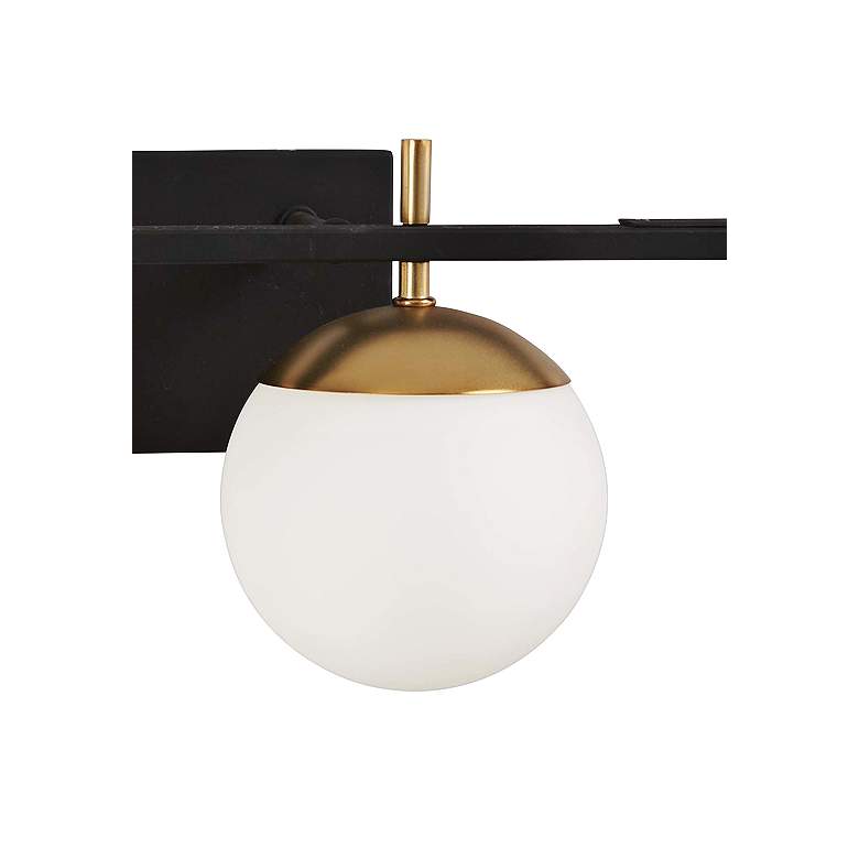 Image 3 George Kovacs Alluria 33 inchW Black and Gold 4-Light Bath Light more views