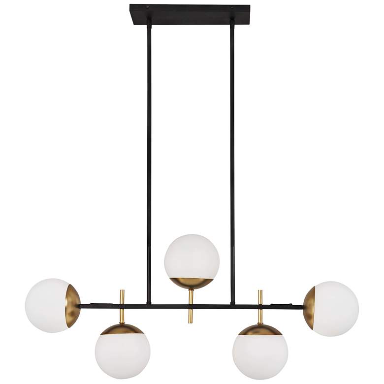 Image 2 George Kovacs Alluria 36 inch Black and Gold Modern Kitchen Island Pendant